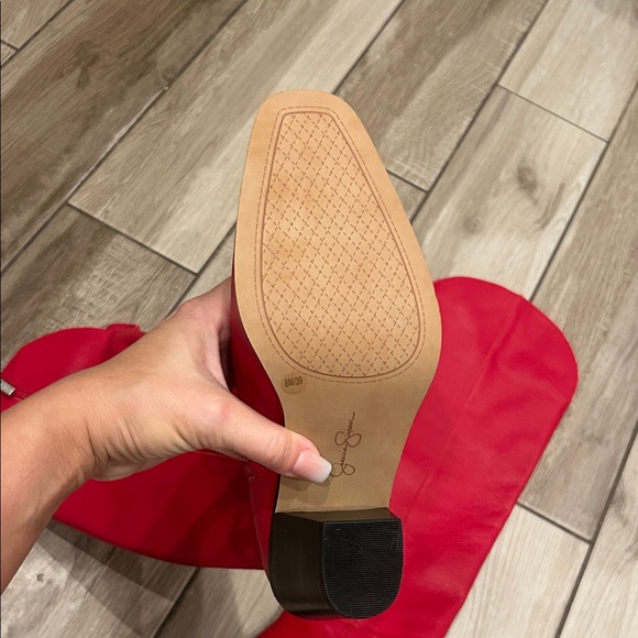 Jessica Simpson Red Knee-High Leather Boots - Picture 2 of 5